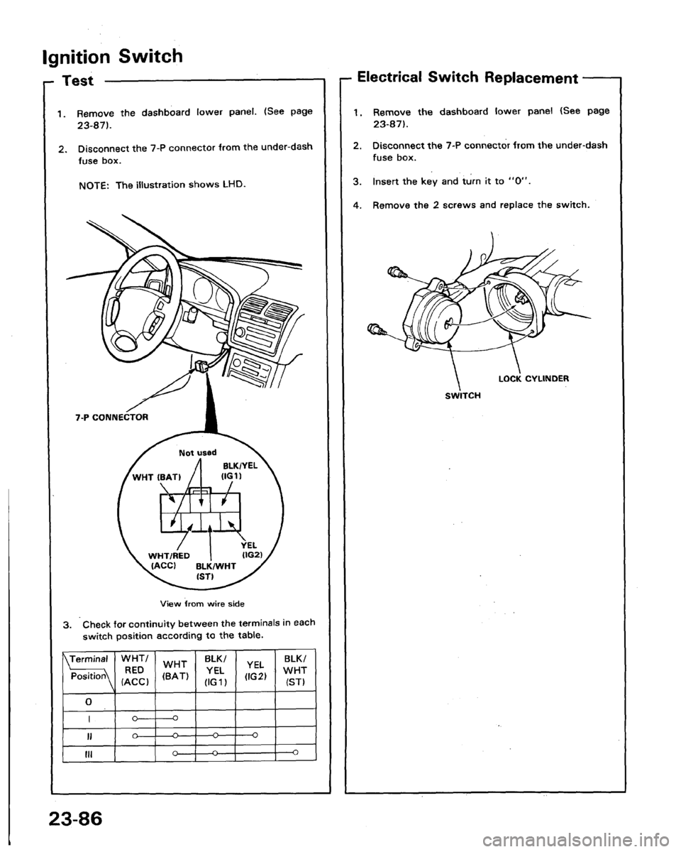 HONDA LEGEND 1991 2.G Workshop Manual 