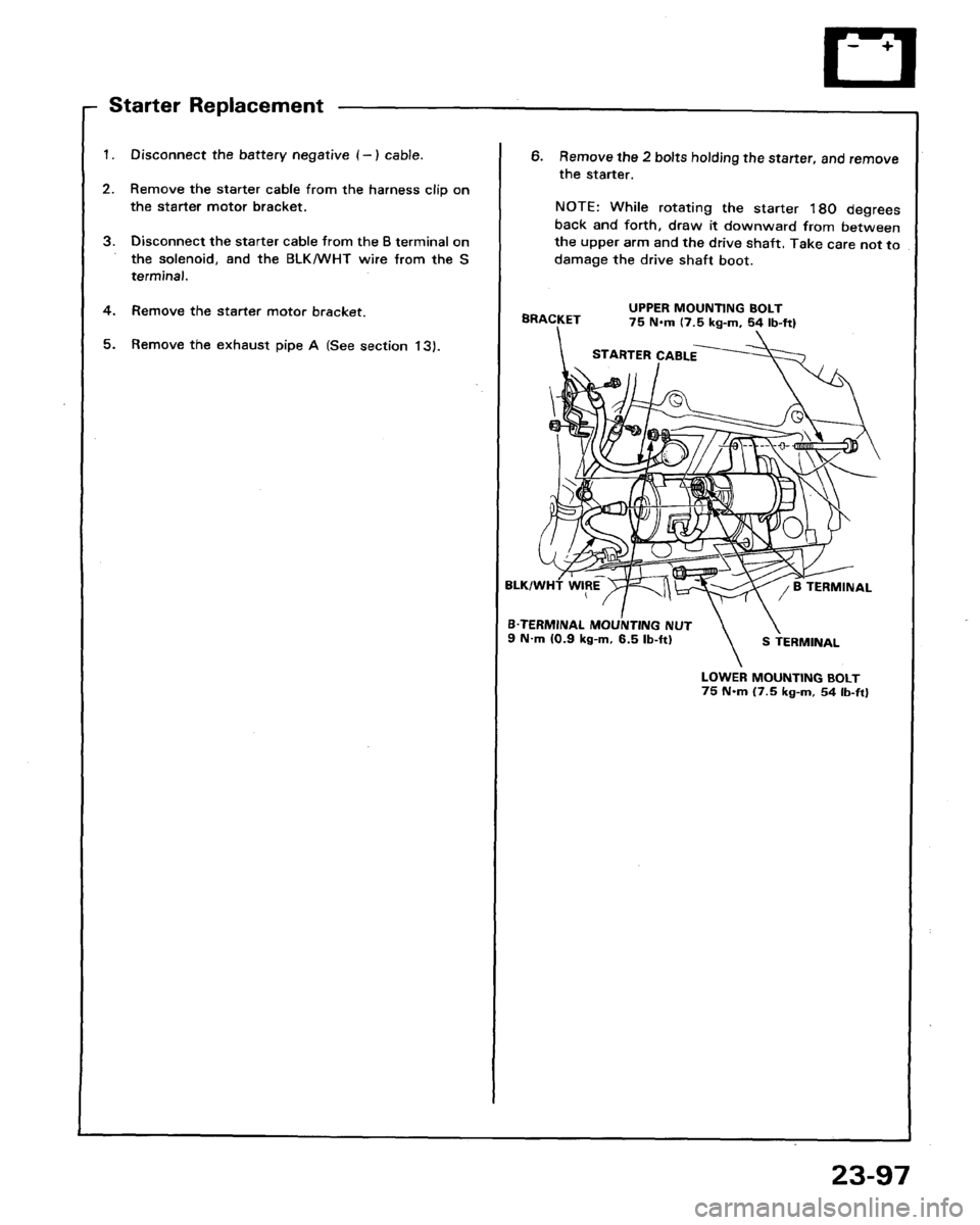 HONDA LEGEND 1991 2.G Workshop Manual 