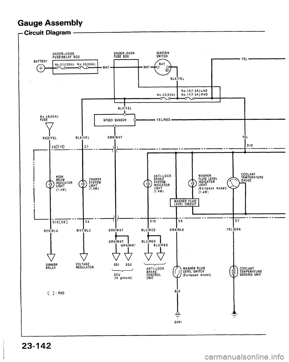 HONDA LEGEND 1991 2.G Workshop Manual 