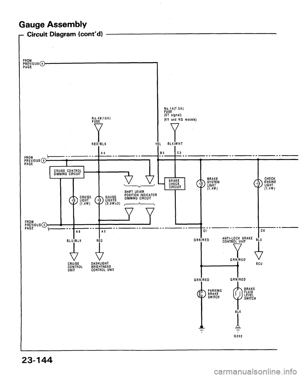 HONDA LEGEND 1991 2.G Workshop Manual 