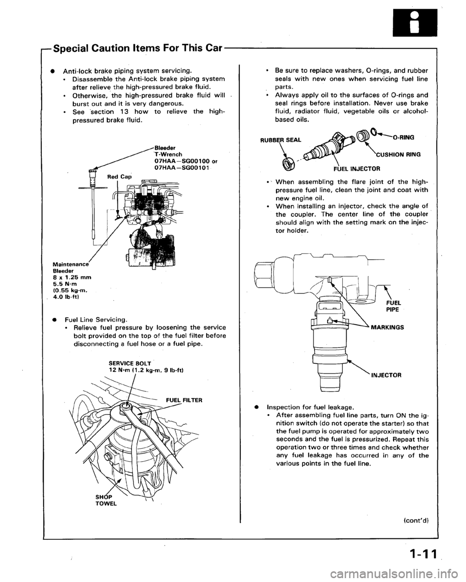 HONDA LEGEND 1991 2.G User Guide 