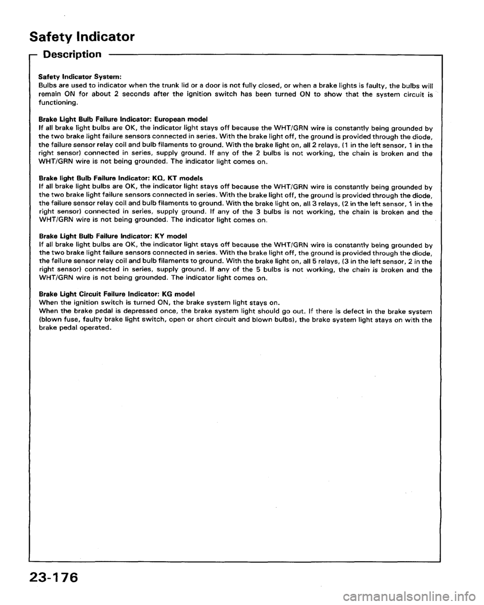 HONDA LEGEND 1991 2.G Workshop Manual 