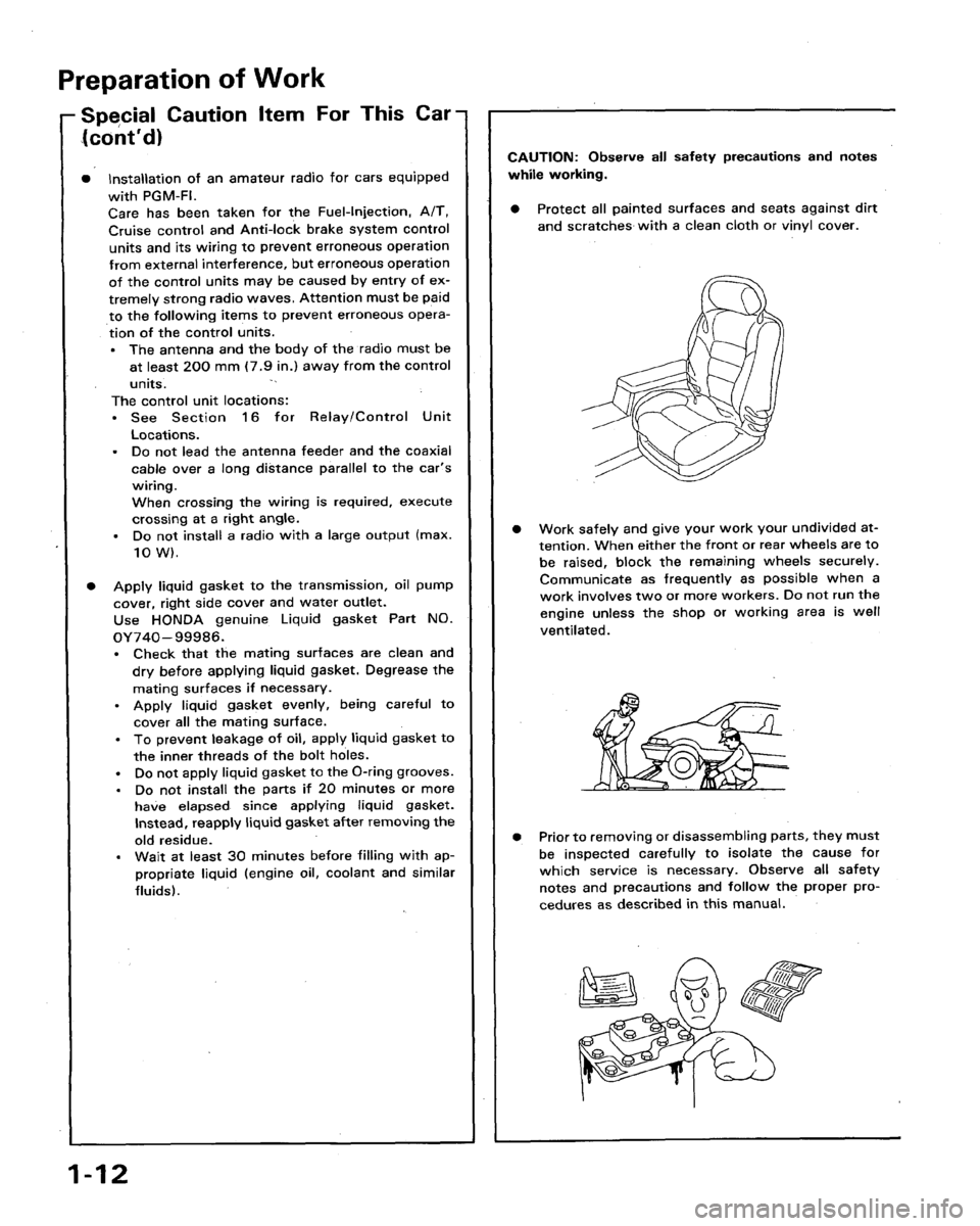 HONDA LEGEND 1991 2.G User Guide 