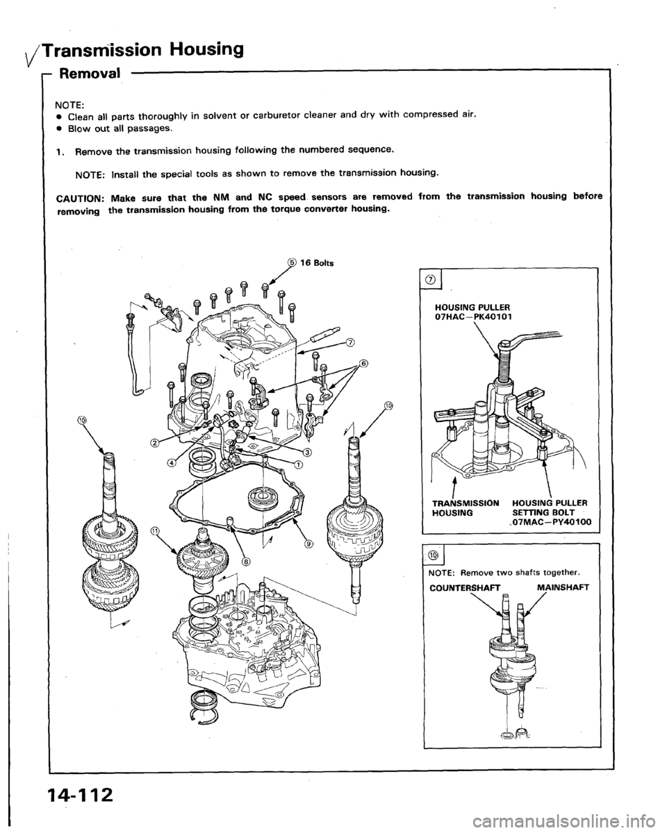 HONDA LEGEND 1991 2.G Workshop Manual 