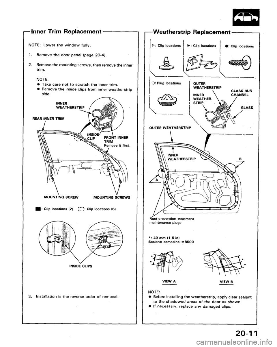 HONDA LEGEND 1991 2.G Workshop Manual HONDA LEGEND 1991 2.G Workshop Manual