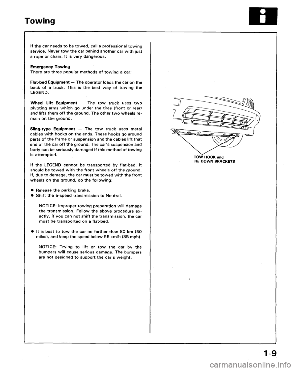 HONDA LEGEND 1991 2.G Workshop Manual 