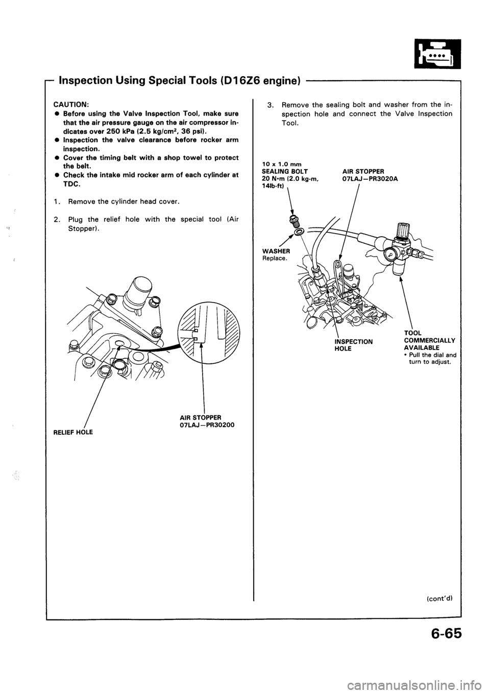 HONDA CIVIC 1992 5.G Workshop Manual HONDA CIVIC 1992 5.G Workshop Manual
