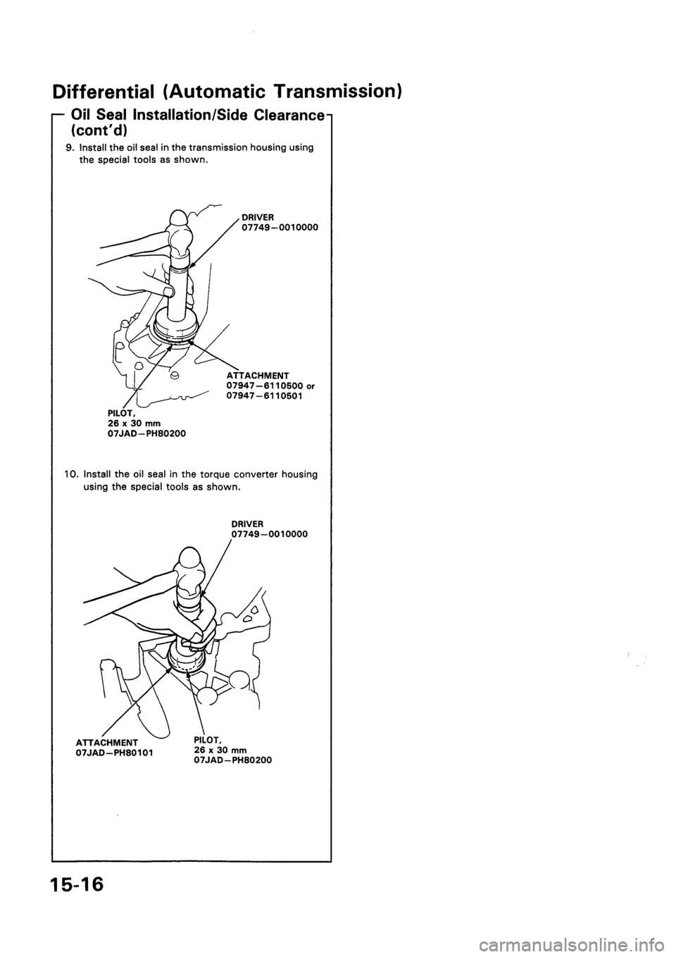 HONDA CIVIC 1992 5.G Workshop Manual HONDA CIVIC 1992 5.G Workshop Manual