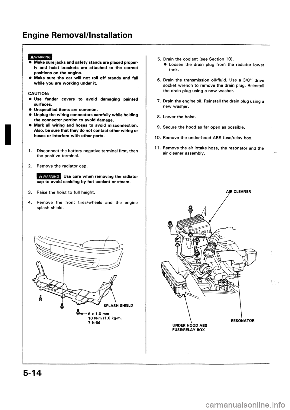 HONDA CIVIC 1992 5.G Repair Manual 