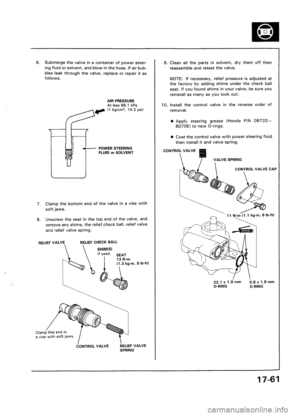 HONDA CIVIC 1992 5.G Workshop Manual HONDA CIVIC 1992 5.G Workshop Manual
