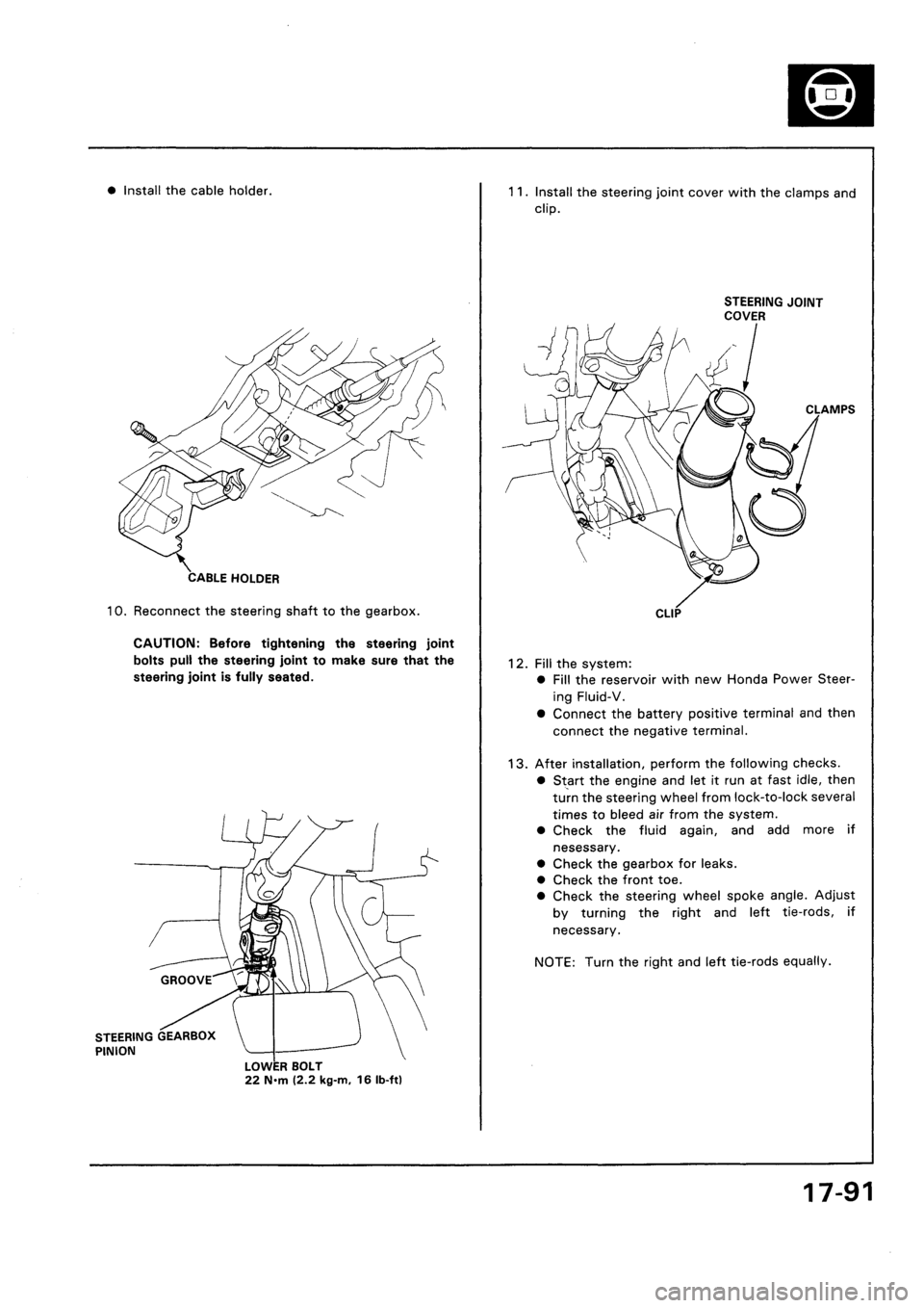 HONDA CIVIC 1992 5.G Workshop Manual HONDA CIVIC 1992 5.G Workshop Manual