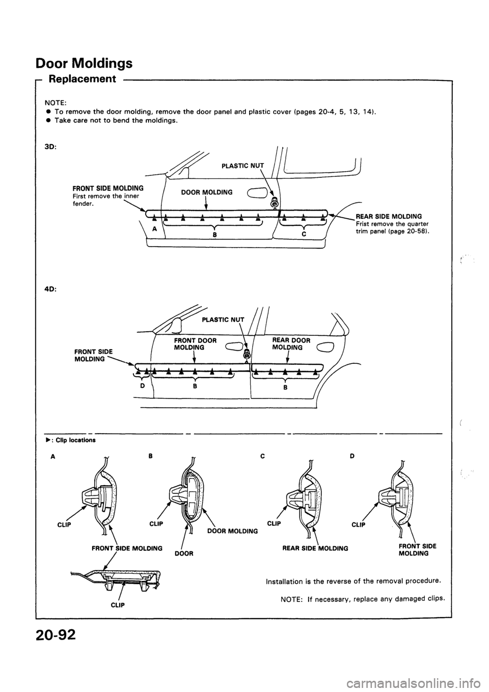 HONDA CIVIC 1992 5.G Workshop Manual HONDA CIVIC 1992 5.G Workshop Manual