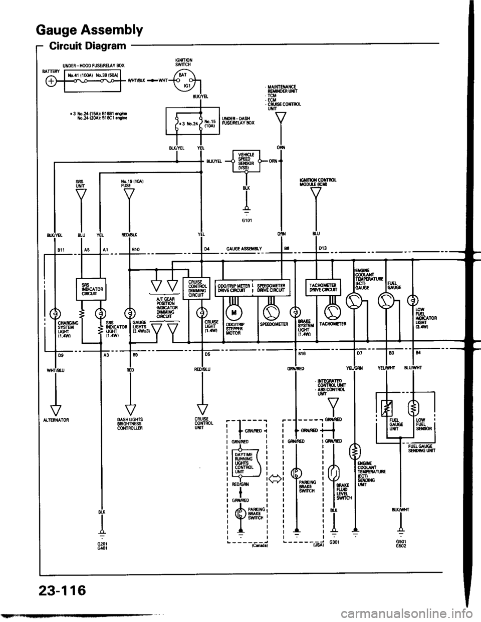 HONDA INTEGRA 1994 4.G Workshop Manual Gauge Assembly
Gircuit Diagram
r3 [o.24 ll5 ): 81E81 dttr10,24120 ):B1&1.mirulocn-D sHRISC/RELAY &X
Twlcu I
+ 3r,4ts. rt_gstr
Il{l(
IA:6t0l
sastNtT
T
FUSE
snstxocAloRUGTIT[fffi"vv
NElGAI.EEsExDr6 ul HONDA INTEGRA 1994 4.G Workshop Manual Gauge Assembly
Gircuit Diagram
r3 [o.24 ll5 ): 81E81 dttr10,24120 ):B1&1.mirulocn-D sHRISC/RELAY &X
Twlcu I
+ 3r,4ts. rt_gstr
Il{l(
IA:6t0l
sastNtT
T
FUSE
snstxocAloRUGTIT[fffi"vv
NElGAI.EEsExDr6 ul