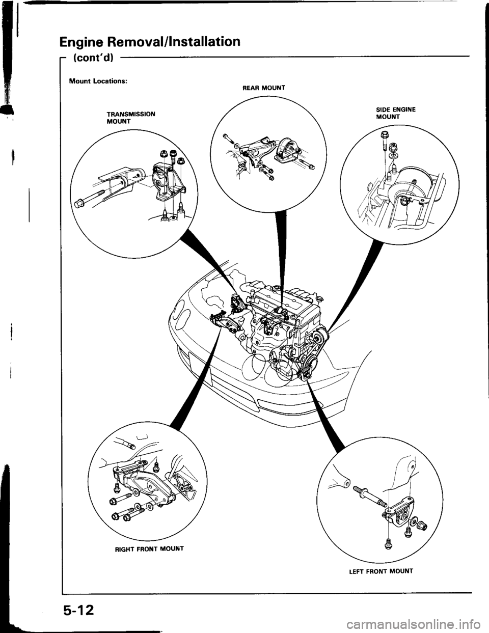 HONDA INTEGRA 1994 4.G Repair Manual Engine Removal/lnstallation
SIDE ENGITIEMOUNT
5-12 