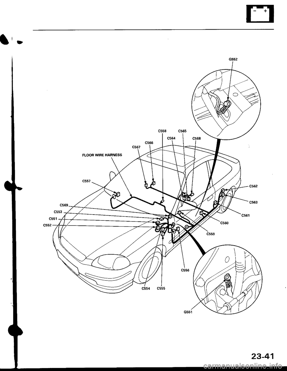 HONDA CIVIC 1996 6.G Workshop Manual l,-
FLOOR WIRE HARNESS
23-41 