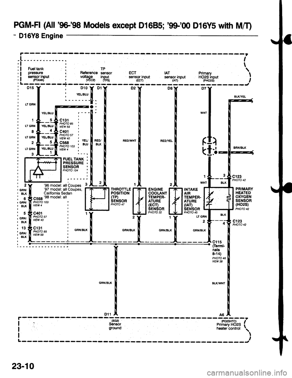 HONDA CIVIC 2000 6.G Workshop Manual PGM-FI (All 9e98 Models except D1685; 99-00 D16YS with M/T)
- D16Y8 Engine
I
I
-t---"",t ;
ii hffi- i ffis* #""r, i"[ | (PTAN6 , gCC2l fips)L-------4-----
i -:l i ,,,rt[
"[ D2
lllHd,..--"ffi[i HONDA CIVIC 2000 6.G Workshop Manual PGM-FI (All 9e98 Models except D1685; 99-00 D16YS with M/T)
- D16Y8 Engine
I
I
-t---"",t ;
ii hffi- i ffis* #""r, i"[ | (PTAN6 , gCC2l fips)L-------4-----
i -:l i ,,,rt[
"[ D2
lllHd,..--"ffi[i