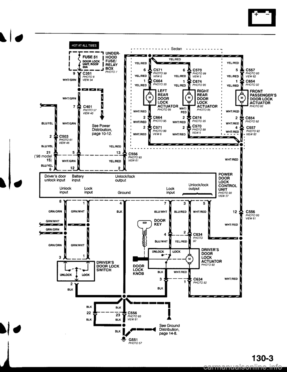 HONDA CIVIC 2000 6.G Workshop Manual rl
lt,
I vevneo
I veuneo.1I YEUFED
UNDER-HOODFUSE/RELAYBOXi-iffiri
"",;Xftf*,I.
c557
vtEw 62
c654
FRONT
;l 
I
see Power iDistribution. I**t"t:.""." 
I
------*-,7
OE
n"r,n"n I
il.",":[
".,"-fifiT""