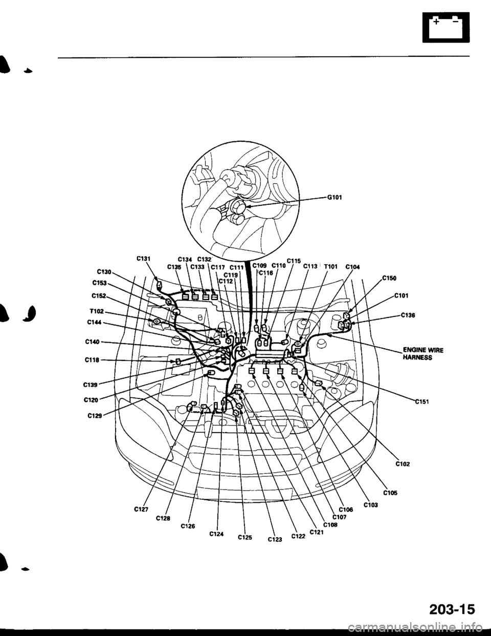 HONDA CIVIC 1996 6.G Workshop Manual -
c1lt clt1ftog ctto cltsc113 T10t
cr16
12
II
EMIINE IVIREHAFT{ESS
203-15 