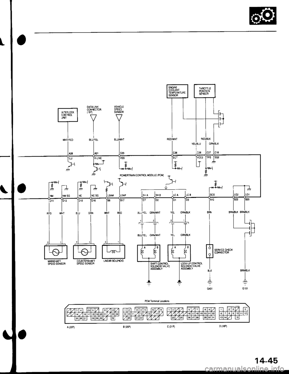 HONDA CIVIC 2000 6.G Workshop Manual SPEEOSENSOF
f7
III
I
CONNECTOF1r6P)
Y
II
I
ttt*"
"*ttot **" 1*u)
,5-,
I
I
I
fl**,*"
IBLK
I
G401
ECI
SHIFI CONTFOLsolEt€to vALvEASSEMSLY HONDA CIVIC 2000 6.G Workshop Manual SPEEOSENSOF
f7
III
I
CONNECTOF1r6P)
Y
II
I
ttt*"
"*ttot **" 1*u)
,5-,
I
I
I
fl**,*"
IBLK
I
G401
ECI
SHIFI CONTFOLsolEt€to vALvEASSEMSLY