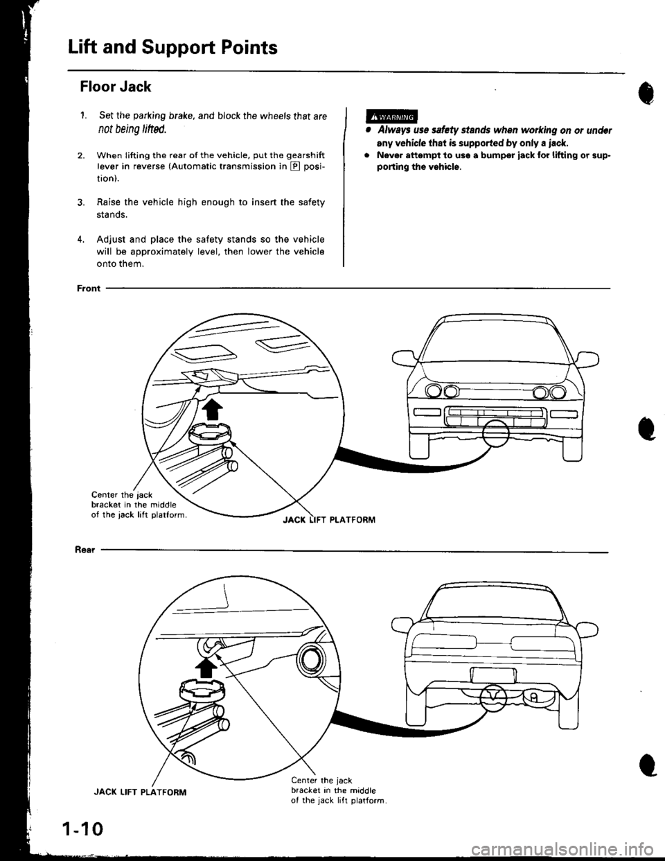 HONDA INTEGRA 1998 4.G User Guide 