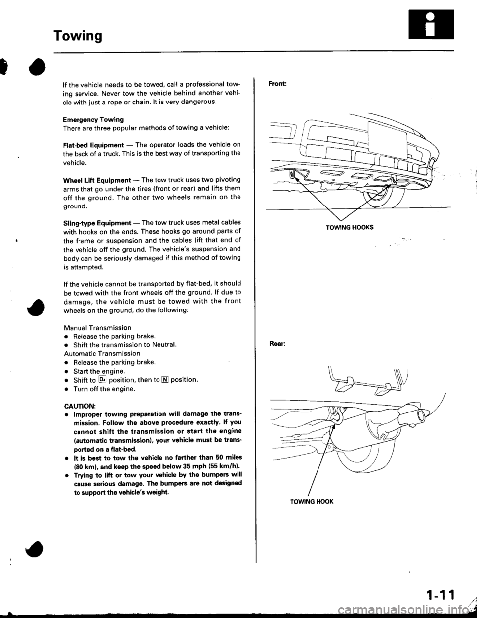 HONDA INTEGRA 1998 4.G User Guide 