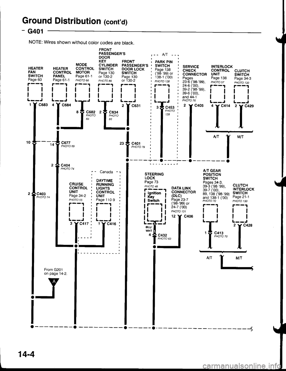 HONDA INTEGRA 1998 4.G Owners Guide Ground Distributior (contd)
- G401
CLUTCHswtTcHPage 34-3
tl
tl
l**
A/T GEARPOStTTONSWITCH
139""i#;3a, cLUrcH
ig.ii,oor.--" TNTERLOCK
89, 138 (rss- 99t lwlTcHand 138-1 { 00) Page zl-lPHO|OTo PHOfa 13 HONDA INTEGRA 1998 4.G Owners Guide Ground Distributior (contd)
- G401
CLUTCHswtTcHPage 34-3
tl
tl
l**
A/T GEARPOStTTONSWITCH
139""i#;3a, cLUrcH
ig.ii,oor.--" TNTERLOCK
89, 138 (rss- 99t lwlTcHand 138-1 { 00) Page zl-lPHO|OTo PHOfa 13