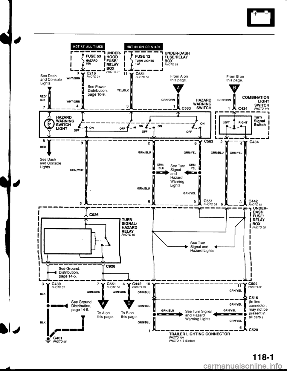 HONDA INTEGRA 1998 4.G Owners Manual i-1:
!._ll
""*"t-[:
::il
--1 UNDER- TT----1 UNDER-DASHsE s3 I HOOD I f FUSE 12 | FUSE/RELAY^Bo 
|FE:F{, i },8In""" iF"?T".,__.1 BOX U-:L-----r
]3," f, rt,i%., FromAon
te Power t 
tnrs Pase
:i:it8: 