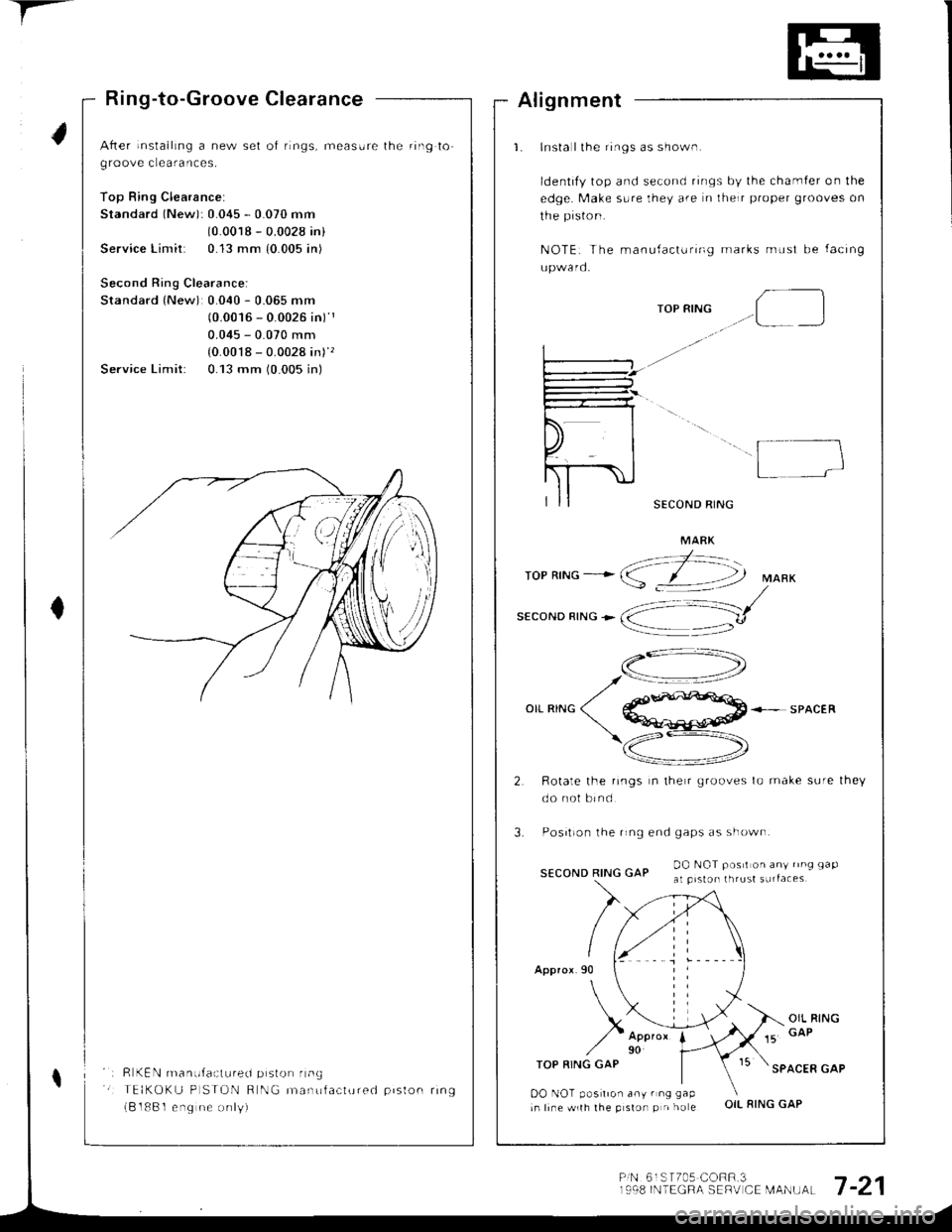 HONDA INTEGRA 1998 4.G Workshop Manual 