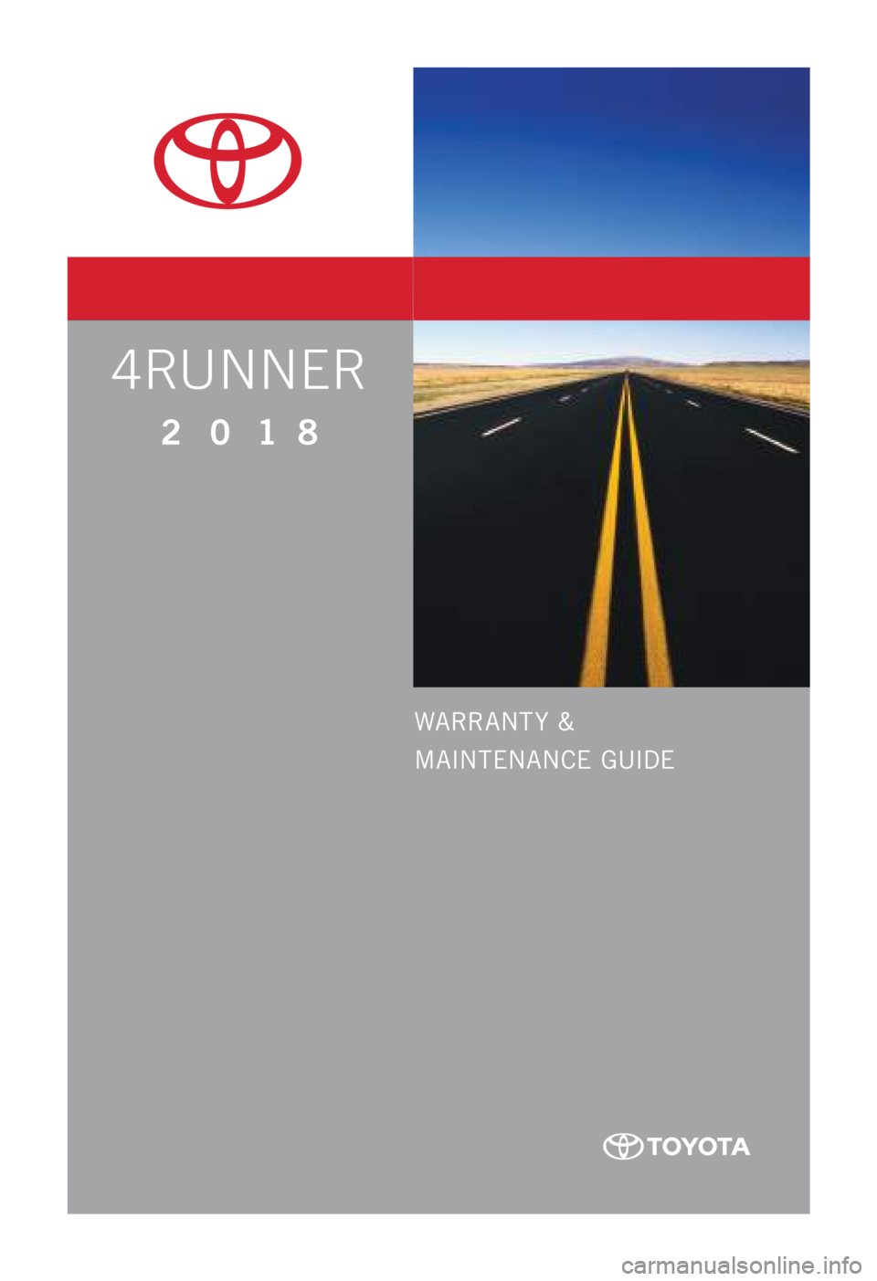 TOYOTA 4RUNNER 2018  Warranties & Maintenance Guides (in English) 