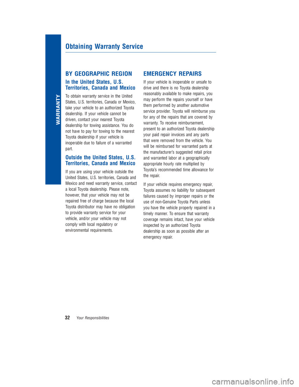 TOYOTA 4RUNNER 2018 Warranties & Maintenance Guides (in English) JOBNAME: 2878012-en-2018_4Run PAGE: 32 SESS: 4 OUTPUT: Fri Jul 7 10:35:59 2017
/InfoShareAuthorCODA/InfoShareAuthorCODA/TS_Warr_Maint/2878012-en-2018_4Runner.00505-18WMG-4RUN/TS_Warr_Maint_v1
BY GEOGR TOYOTA 4RUNNER 2018 Warranties & Maintenance Guides (in English) JOBNAME: 2878012-en-2018_4Run PAGE: 32 SESS: 4 OUTPUT: Fri Jul 7 10:35:59 2017
/InfoShareAuthorCODA/InfoShareAuthorCODA/TS_Warr_Maint/2878012-en-2018_4Runner.00505-18WMG-4RUN/TS_Warr_Maint_v1
BY GEOGR