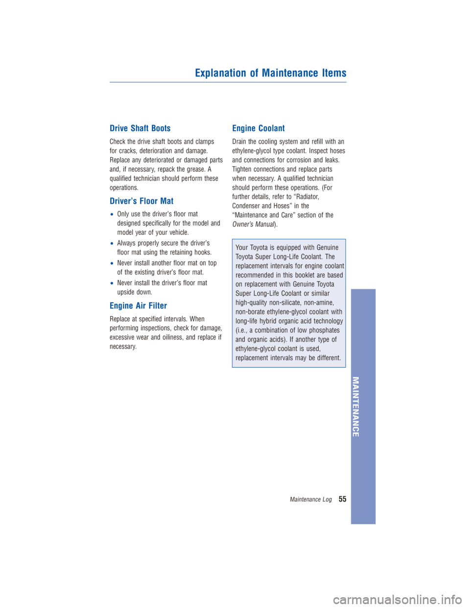 TOYOTA 4RUNNER 2018 Warranties & Maintenance Guides (in English) JOBNAME: 2878012-en-2018_4Run PAGE: 55 SESS: 4 OUTPUT: Fri Jul 7 10:35:59 2017
/InfoShareAuthorCODA/InfoShareAuthorCODA/TS_Warr_Maint/2878012-en-2018_4Runner.00505-18WMG-4RUN/TS_Warr_Maint_v1
Drive Sh TOYOTA 4RUNNER 2018 Warranties & Maintenance Guides (in English) JOBNAME: 2878012-en-2018_4Run PAGE: 55 SESS: 4 OUTPUT: Fri Jul 7 10:35:59 2017
/InfoShareAuthorCODA/InfoShareAuthorCODA/TS_Warr_Maint/2878012-en-2018_4Runner.00505-18WMG-4RUN/TS_Warr_Maint_v1
Drive Sh