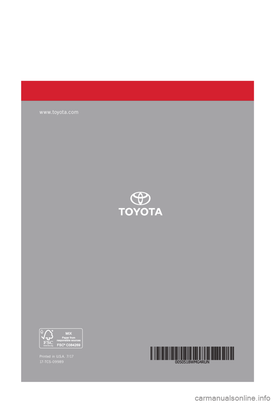 TOYOTA 4RUNNER 2018 Warranties & Maintenance Guides (in English) TOYOTA 4RUNNER 2018 Warranties & Maintenance Guides (in English)