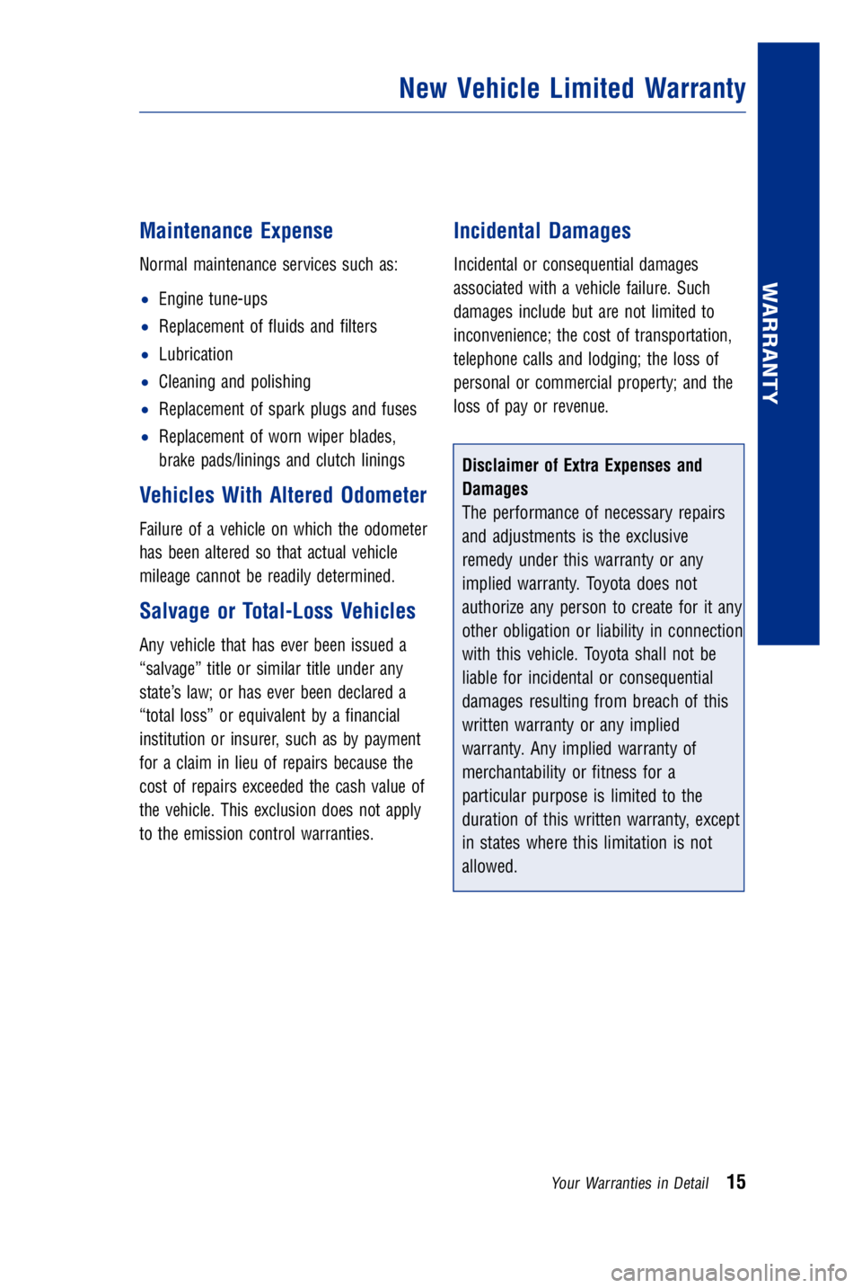 TOYOTA AVALON HYBRID 2018 Warranties & Maintenance Guides (in English) JOBNAME: 2878003-en-2018_Aval PAGE: 15 SESS: 4 OUTPUT: Fri May 5 09:42:48 2017
/InfoShareAuthorCODA/InfoShareAuthorCODA/TS_Warr_Maint/2878003-en-2018_A\
valon_Hybrid.00505-18WMG-AVAHV/TS_Warr_Maint_v1 TOYOTA AVALON HYBRID 2018 Warranties & Maintenance Guides (in English) JOBNAME: 2878003-en-2018_Aval PAGE: 15 SESS: 4 OUTPUT: Fri May 5 09:42:48 2017
/InfoShareAuthorCODA/InfoShareAuthorCODA/TS_Warr_Maint/2878003-en-2018_A\
valon_Hybrid.00505-18WMG-AVAHV/TS_Warr_Maint_v1