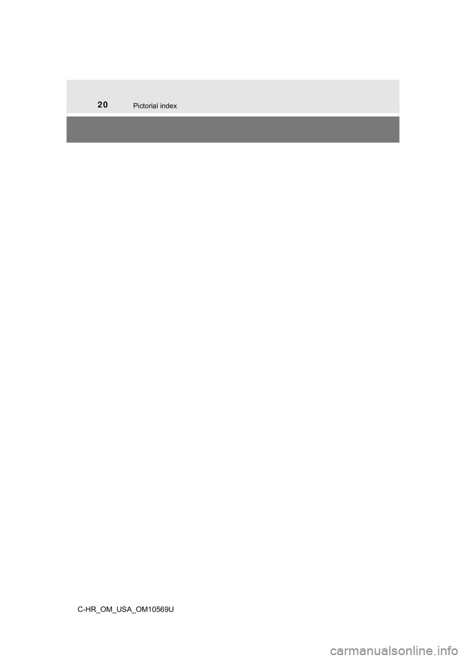 TOYOTA C-HR 2019   (in English) User Guide 20Pictorial index
C-HR_OM_USA_OM10569U 