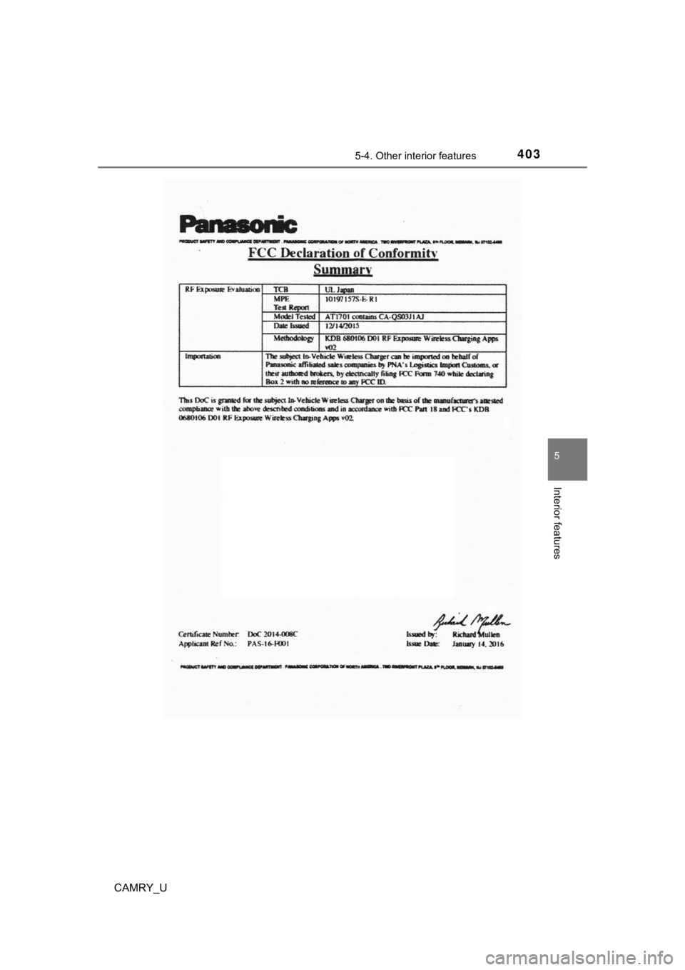 TOYOTA CAMRY 2020 Owners Manual (in English) 4035-4. Other interior features
CAMRY_U
5
Interior features TOYOTA CAMRY 2020 Owners Manual (in English) 4035-4. Other interior features
CAMRY_U
5
Interior features