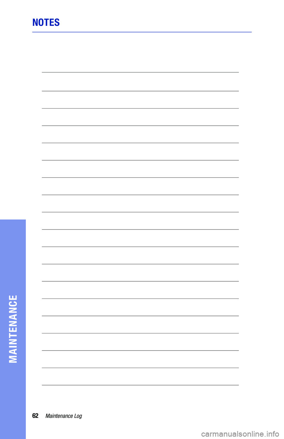 TOYOTA CAMRY 2021 Warranties & Maintenance Guides (in English) 62Maintenance Log
MAINTENANCE
NOTES
127415_19-TCS-14193 Toyota WMG Camry/AWD 3_R2.indd 62127415_19-TCS-14193 Toyota WMG Camry/AWD 3_R2.indd 628/26/20 10:35 AM8/26/20 10:35 AM TOYOTA CAMRY 2021 Warranties & Maintenance Guides (in English) 62Maintenance Log
MAINTENANCE
NOTES
127415_19-TCS-14193 Toyota WMG Camry/AWD 3_R2.indd 62127415_19-TCS-14193 Toyota WMG Camry/AWD 3_R2.indd 628/26/20 10:35 AM8/26/20 10:35 AM