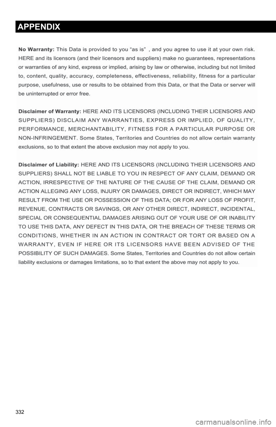 TOYOTA CAMRY HYBRID 2020 Accessories, Audio & Navigation (in English) 332
APPENDIX TOYOTA CAMRY HYBRID 2020 Accessories, Audio & Navigation (in English) 332
APPENDIX