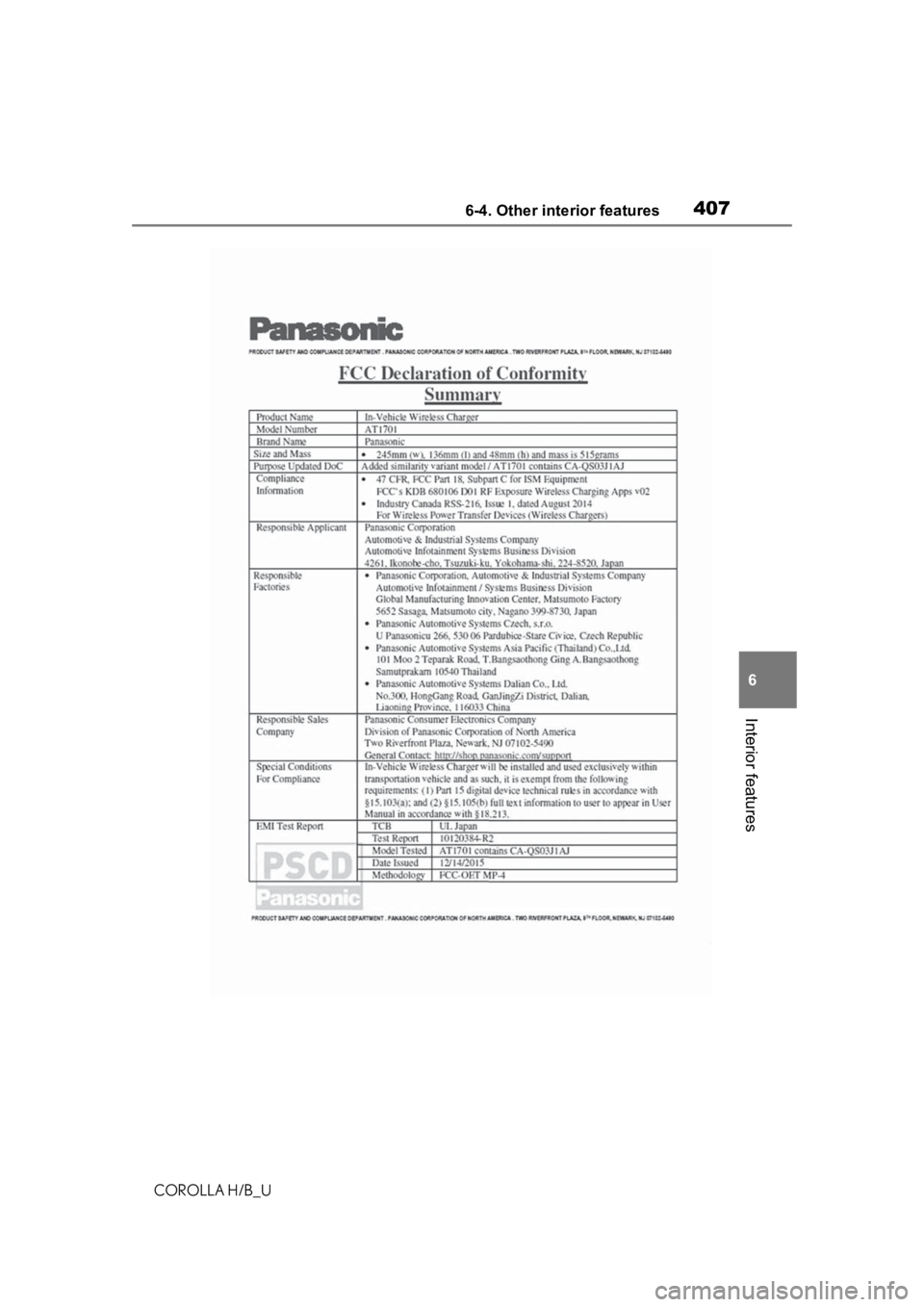 TOYOTA COROLLA HATCHBACK 2020 Owners Manual (in English) 4076-4. Other interior features
COROLLA H/B_U
6
Interior features TOYOTA COROLLA HATCHBACK 2020 Owners Manual (in English) 4076-4. Other interior features
COROLLA H/B_U
6
Interior features