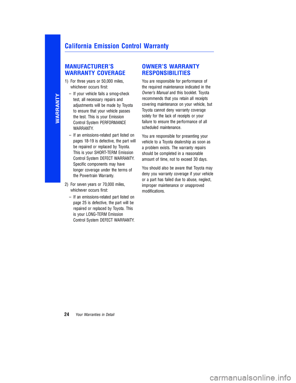 TOYOTA COROLLA iM 2018 Warranties & Maintenance Guides (in English) JOBNAME: 2878014-en-2018_Coro PAGE: 24 SESS: 5 OUTPUT: Tue Jul 11 11:33:27 2017
/InfoShareAuthorCODA/InfoShareAuthorCODA/TS_Warr_Maint/2878014-en-2018_Corolla-iM.00505-18WMG-CORIM/TS_Warr_Maint_v1
MAN TOYOTA COROLLA iM 2018 Warranties & Maintenance Guides (in English) JOBNAME: 2878014-en-2018_Coro PAGE: 24 SESS: 5 OUTPUT: Tue Jul 11 11:33:27 2017
/InfoShareAuthorCODA/InfoShareAuthorCODA/TS_Warr_Maint/2878014-en-2018_Corolla-iM.00505-18WMG-CORIM/TS_Warr_Maint_v1
MAN