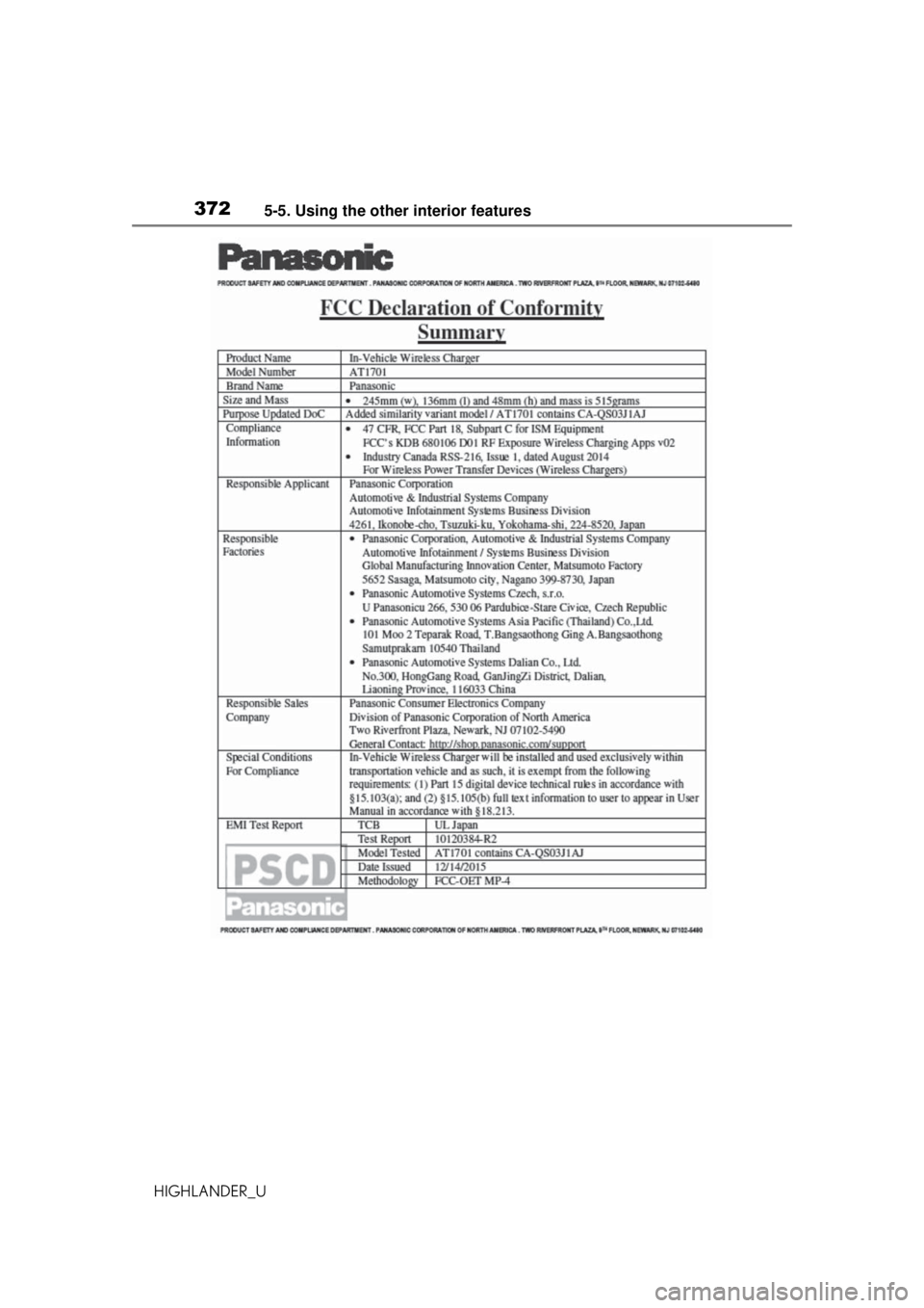 TOYOTA HIGHLANDER 2020 Owners Manual (in English) 3725-5. Using the other interior features
HIGHLANDER_U TOYOTA HIGHLANDER 2020 Owners Manual (in English) 3725-5. Using the other interior features
HIGHLANDER_U