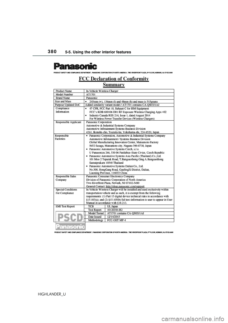 TOYOTA HIGHLANDER 2021 Owners Manual (in English) 3805-5. Using the other interior features
HIGHLANDER_U TOYOTA HIGHLANDER 2021 Owners Manual (in English) 3805-5. Using the other interior features
HIGHLANDER_U