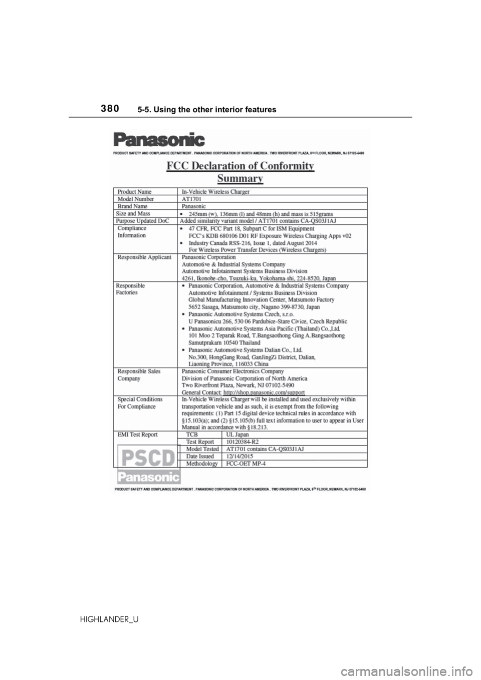 TOYOTA HIGHLANDER 2021 Owners Manual (in English) 3805-5. Using the other interior features
HIGHLANDER_U TOYOTA HIGHLANDER 2021 Owners Manual (in English) 3805-5. Using the other interior features
HIGHLANDER_U
