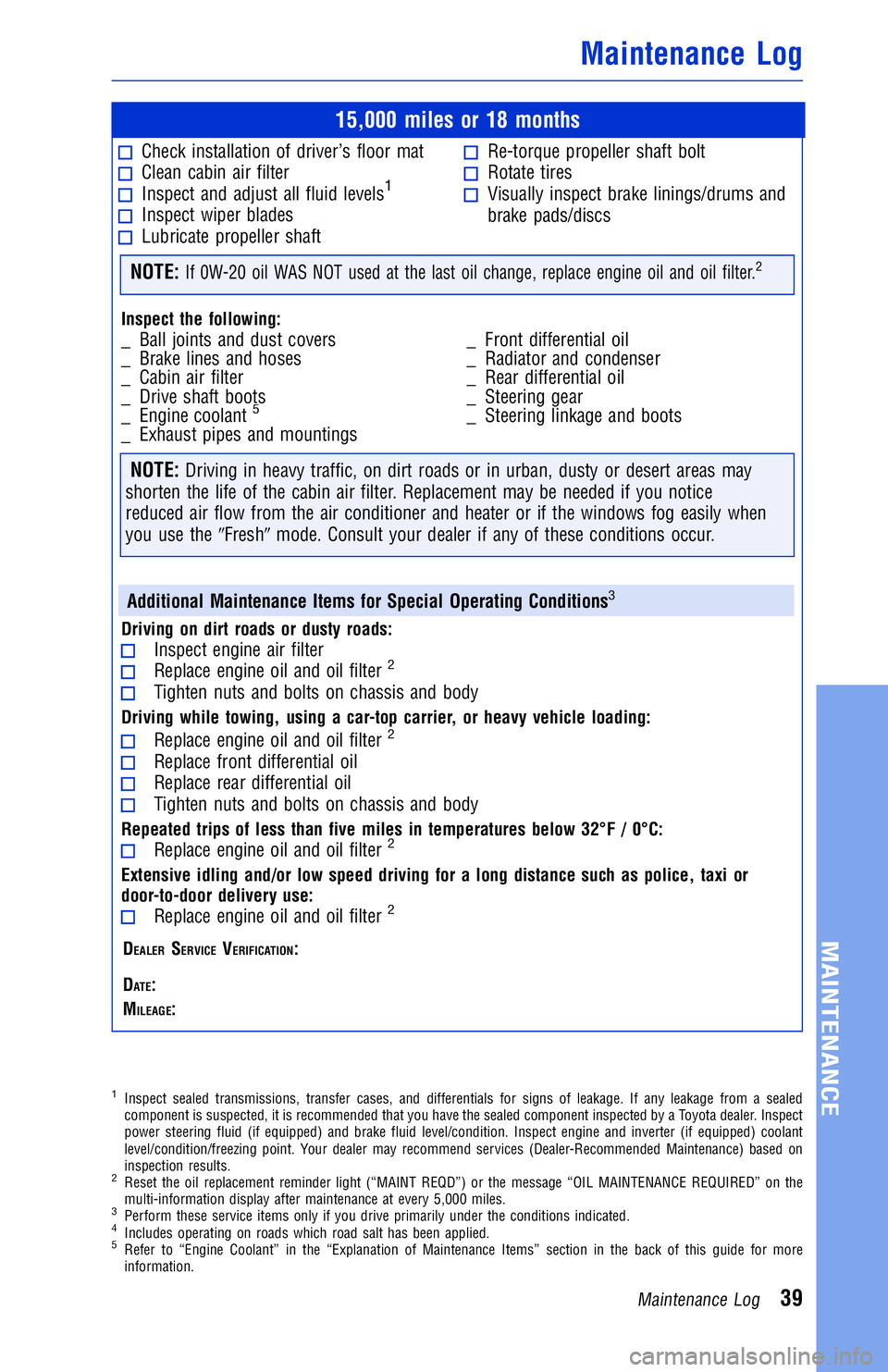 TOYOTA LAND CRUISER 2018  Warranties & Maintenance Guides (in English) JOBNAME: 2878015-en-2018_LAND PAGE: 39 SESS: 4 OUTPUT: Wed Jul 5 18:05:36 2017
/InfoShareAuthorCODA/InfoShareAuthorCODA/TS_Warr_Maint/2878015-en-2018_L\
AND_CRUISER.00505-18WMG-LC/TS_Warr_Maint_v1
15,