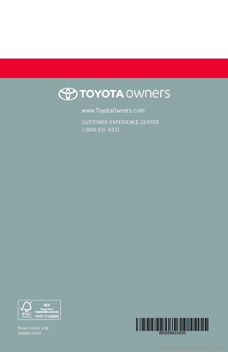 TOYOTA MIRAI 2018 Accessories, Audio & Navigation (in English) TOYOTA MIRAI 2018 Accessories, Audio & Navigation (in English)