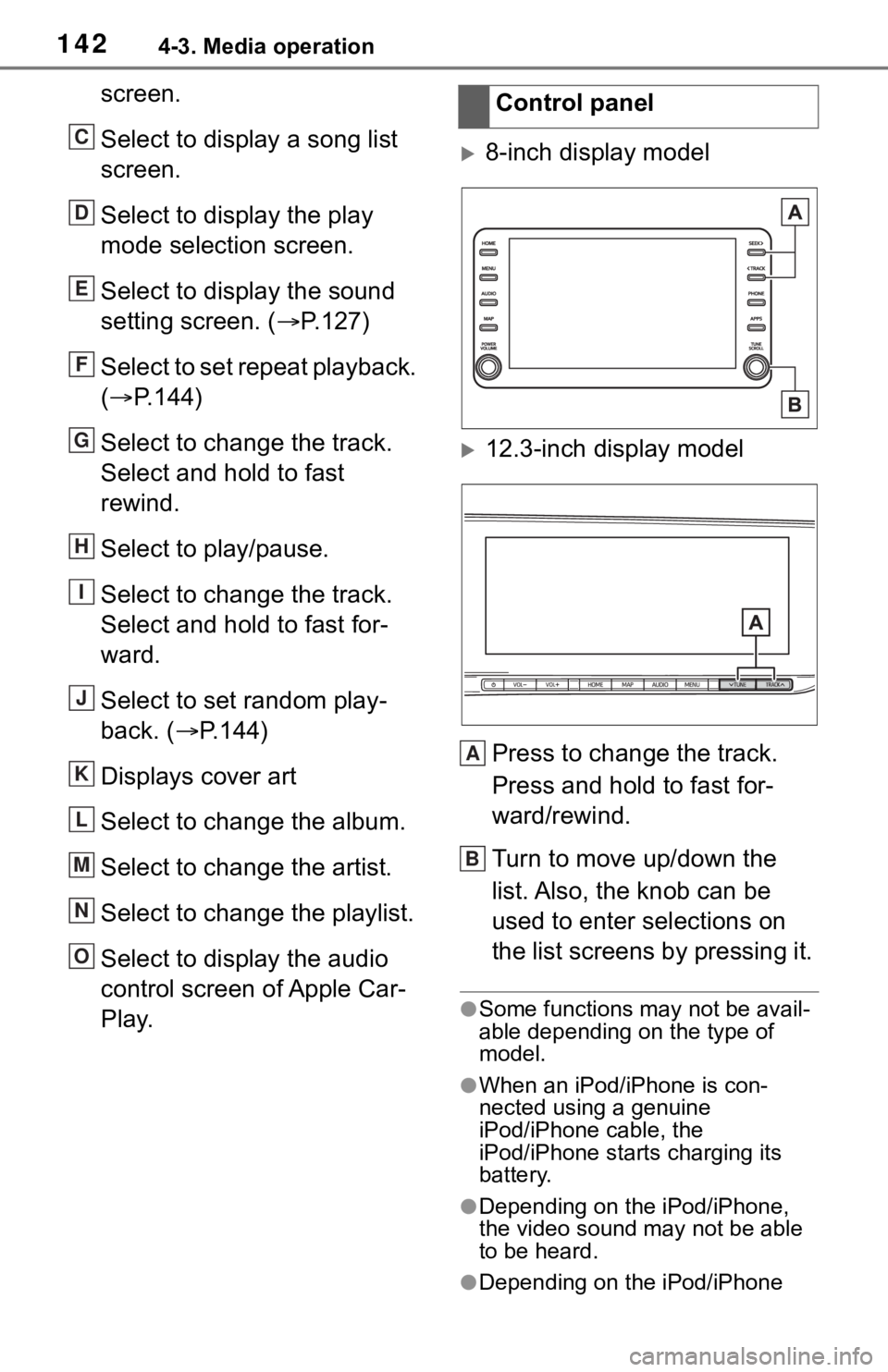 TOYOTA MIRAI 2021 Accessories, Audio & Navigation (in English) 1424-3. Media operation
screen.
Select to display a song list
screen.
Select to display the play
mode selection screen.
Select to display the sound
setting screen. (P.127)
Select to set repeat p TOYOTA MIRAI 2021 Accessories, Audio & Navigation (in English) 1424-3. Media operation
screen.
Select to display a song list
screen.
Select to display the play
mode selection screen.
Select to display the sound
setting screen. (P.127)
Select to set repeat p