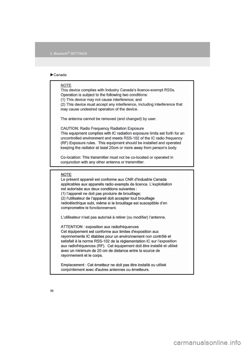 TOYOTA PRIUS 2019 Accessories, Audio & Navigation (in English) 56
2. Bluetooth® SETTINGS
PRIUS_Wide Navi_OM47C48U_(U)
18.10.10 10:30
Canada TOYOTA PRIUS 2019 Accessories, Audio & Navigation (in English) 56
2. Bluetooth® SETTINGS
PRIUS_Wide Navi_OM47C48U_(U)
18.10.10 10:30
Canada