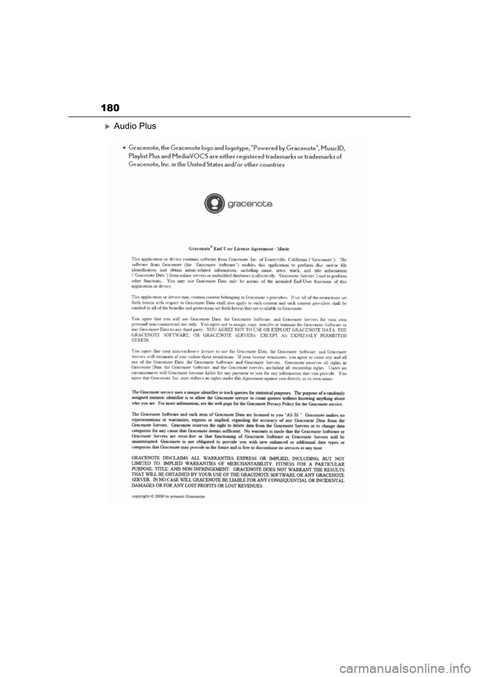 TOYOTA PRIUS 2020 Accessories, Audio & Navigation (in English) 180
Audio Plus TOYOTA PRIUS 2020 Accessories, Audio & Navigation (in English) 180
Audio Plus