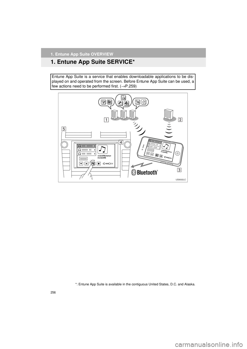 TOYOTA PRIUS C 2018 Accessories, Audio & Navigation (in English) 256
Prius_C_Navi_U
1. Entune App Suite OVERVIEW
1. Entune App Suite SERVICE*
Entune App Suite is a service that enables downloadable applications to be dis-
played on and operated from the screen. Bef TOYOTA PRIUS C 2018 Accessories, Audio & Navigation (in English) 256
Prius_C_Navi_U
1. Entune App Suite OVERVIEW
1. Entune App Suite SERVICE*
Entune App Suite is a service that enables downloadable applications to be dis-
played on and operated from the screen. Bef