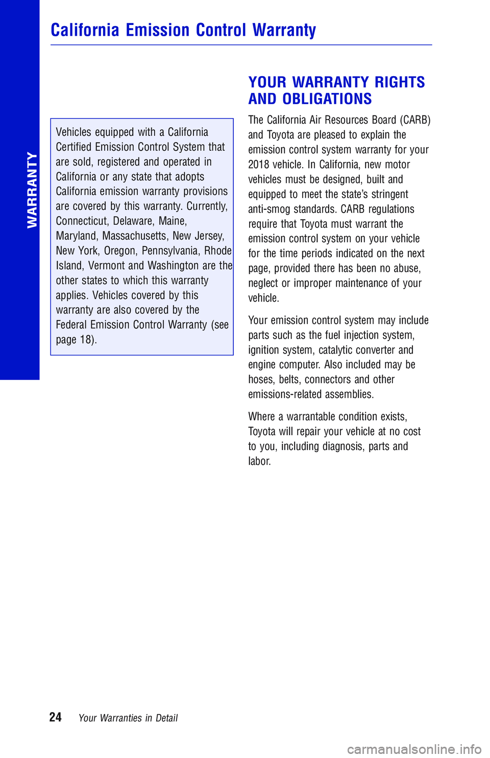 TOYOTA PRIUS PRIME 2018 Warranties & Maintenance Guides (in English) JOBNAME: 2878027-en-2018_Priu PAGE: 24 SESS: 4 OUTPUT: Wed Nov 22 09:44:25 2017
/InfoShareAuthorCODA/InfoShareAuthorCODA/TS_Warr_Maint/2878027-en-2018_Prius_Prime.00505-18WMG-PRIPM_vX/TS_Warr_Maint_v1 TOYOTA PRIUS PRIME 2018 Warranties & Maintenance Guides (in English) JOBNAME: 2878027-en-2018_Priu PAGE: 24 SESS: 4 OUTPUT: Wed Nov 22 09:44:25 2017
/InfoShareAuthorCODA/InfoShareAuthorCODA/TS_Warr_Maint/2878027-en-2018_Prius_Prime.00505-18WMG-PRIPM_vX/TS_Warr_Maint_v1