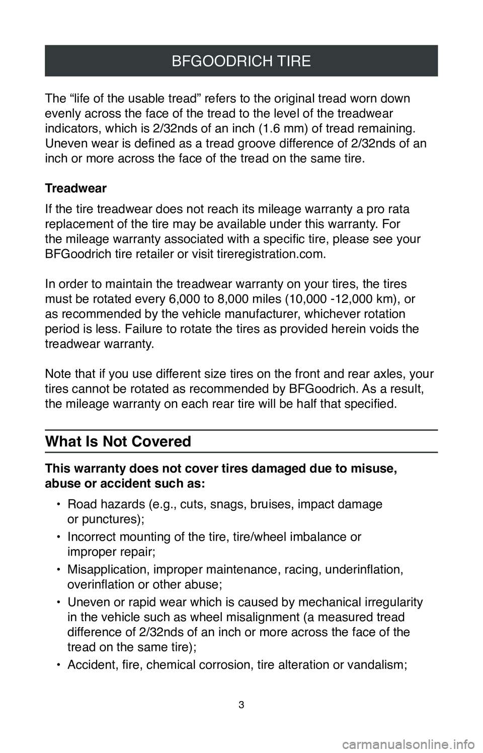TOYOTA PRIUS PRIME 2020 Warranties & Maintenance Guides (in English) 3
BFGOODRICH TIRE
The TOYOTA PRIUS PRIME 2020 Warranties & Maintenance Guides (in English) 3
BFGOODRICH TIRE
The